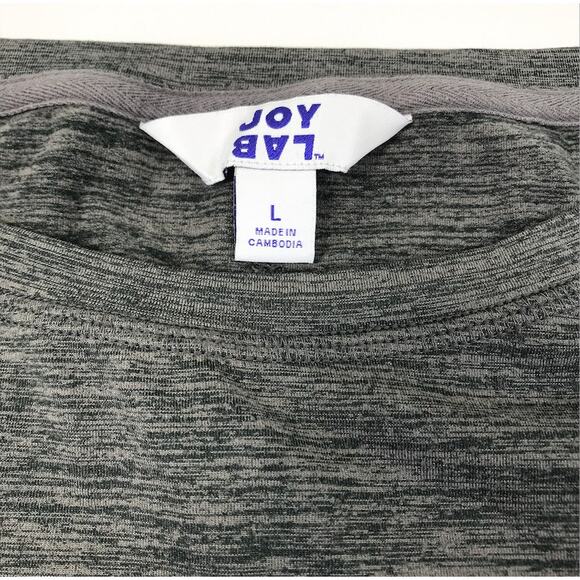JOYLAB Active LS T-Shirt Women L Gray Thumbhole Athletic Stretch Outdoor Casual - Picture 8 of 11